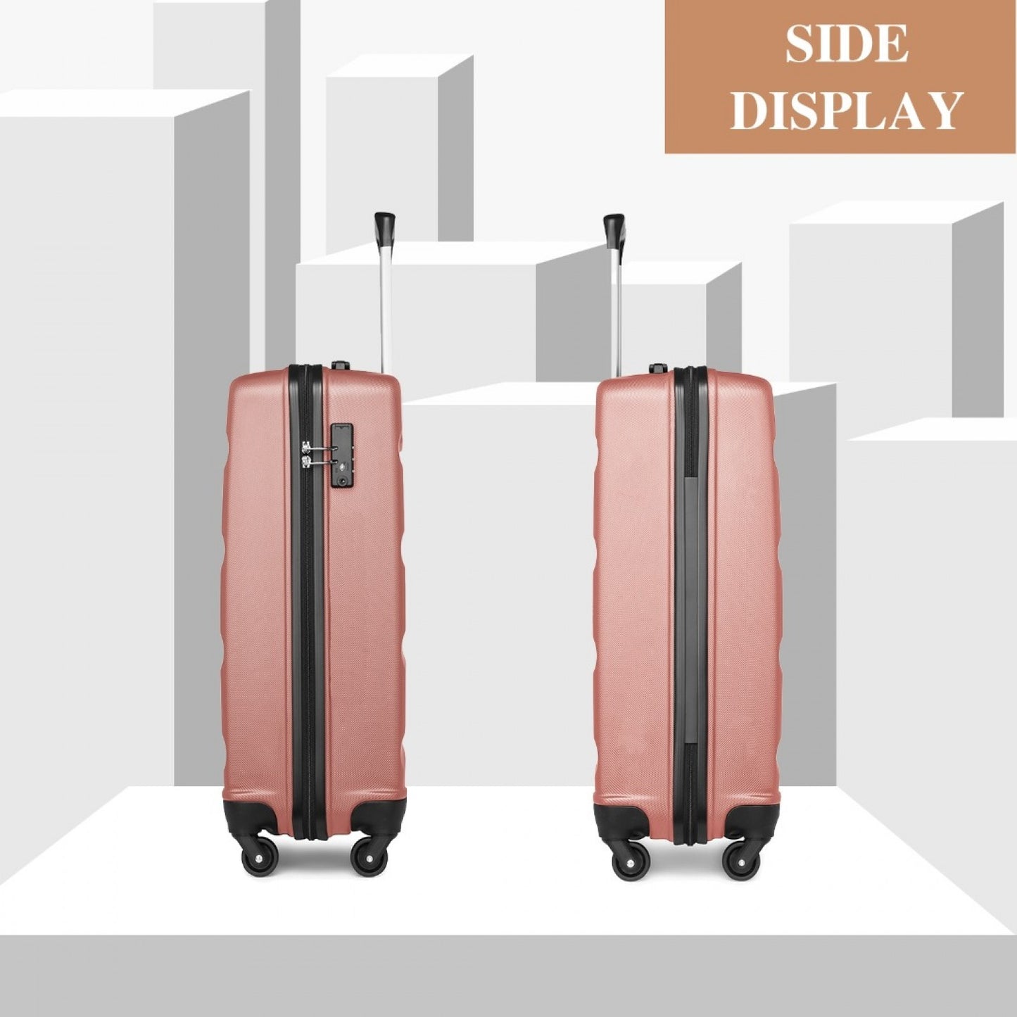 Kono Suitcase Streamlined Lightweight ABS Hardshell with Secure TSA Lock (K2191L) - Nude