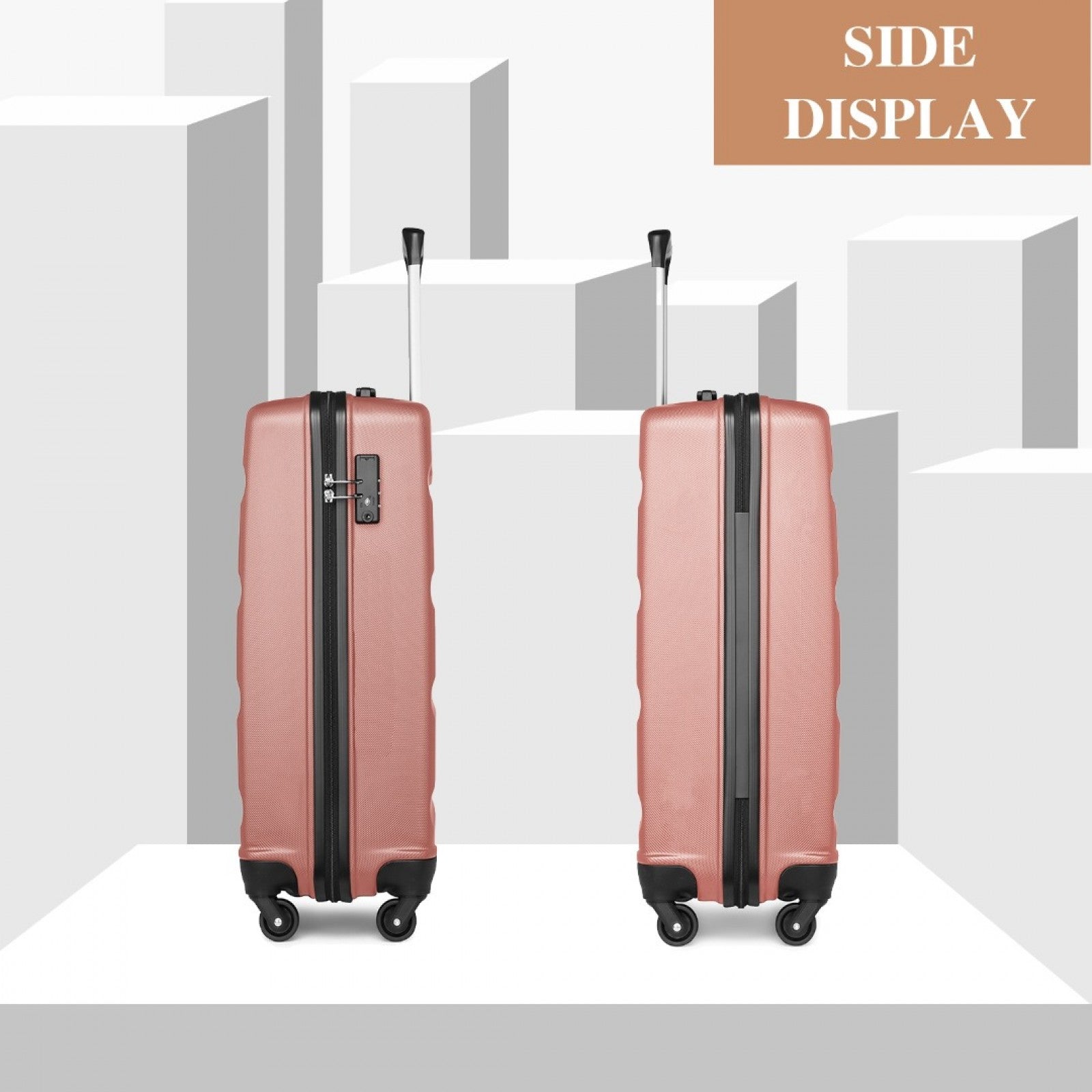Kono Suitcase Streamlined Lightweight ABS Hardshell with Secure TSA Lock (K2191L) - Nude