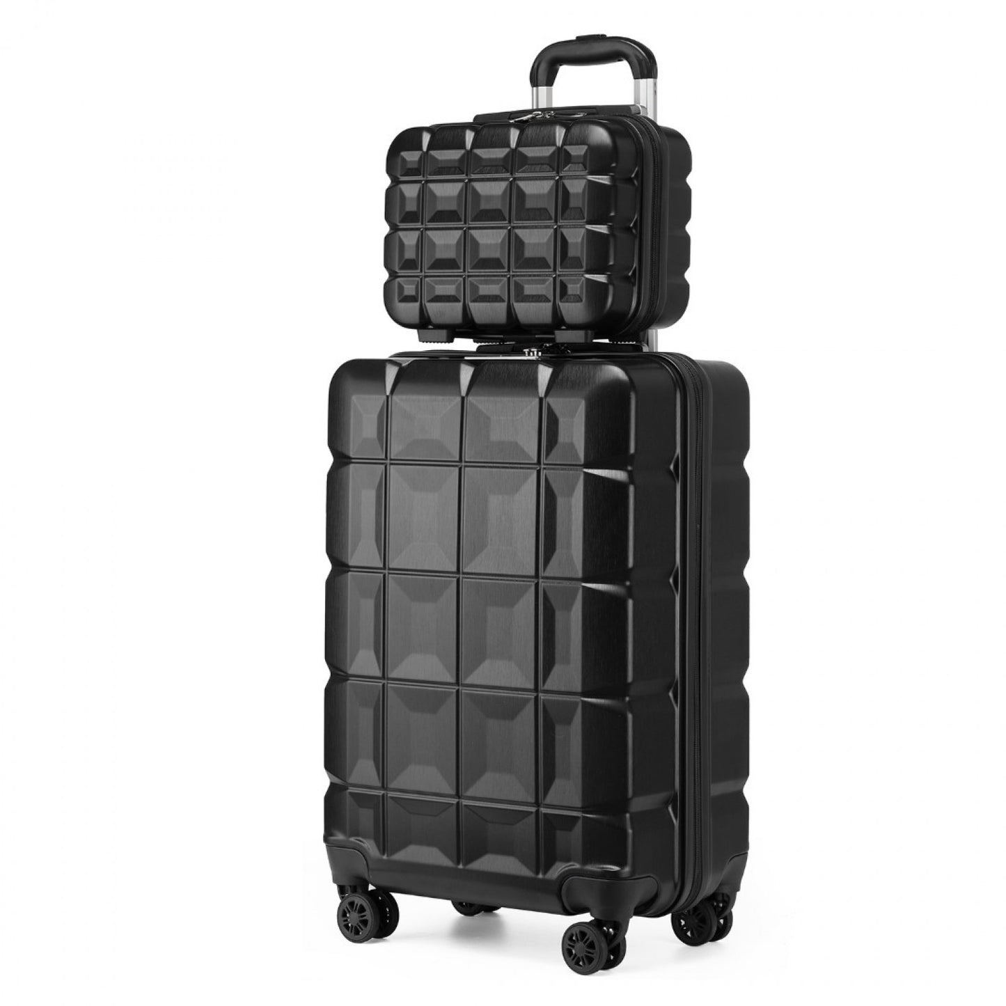 Kono 13/20 Inch Lightweight Hard Shell ABS Cabin Suitcase With TSA Lock And Vanity Case (K2292L) - Black