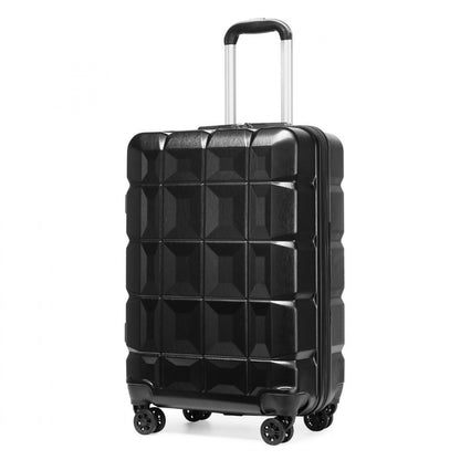Kono Lightweight Hard Shell ABS Luggage Cabin Suitcase With TSA Lock (K2292L) - Black