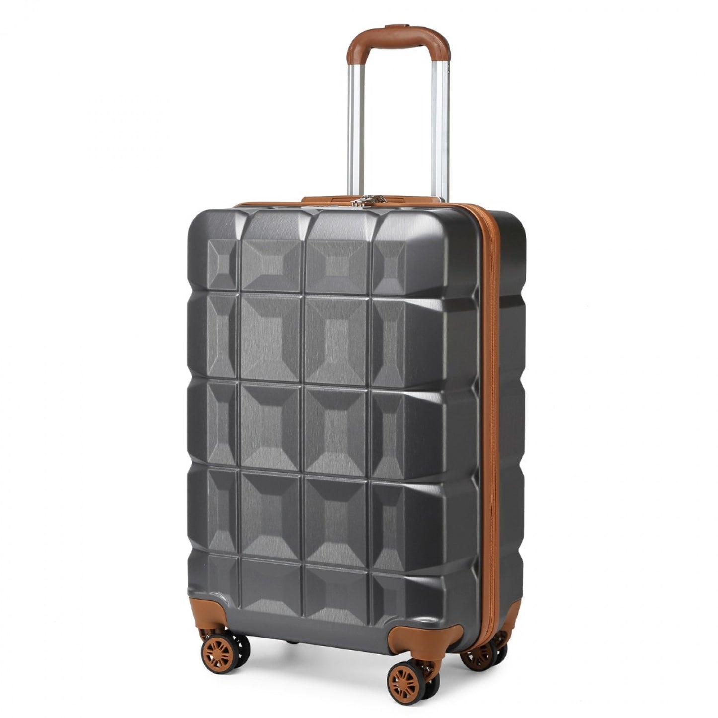 Kono Lightweight Hard Shell ABS Luggage Cabin Suitcase With TSA Lock (K2292L) - Grey