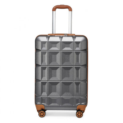 Kono Lightweight Hard Shell ABS Luggage Cabin Suitcase With TSA Lock (K2292L) - Grey