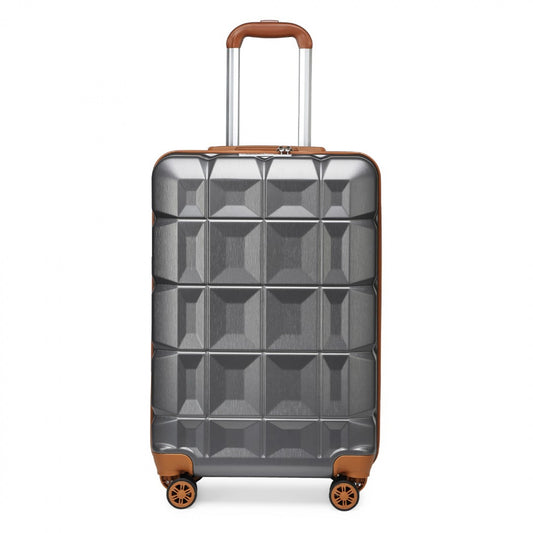 Kono Lightweight Hard Shell ABS Luggage Cabin Suitcase With TSA Lock (K2292L) - Grey