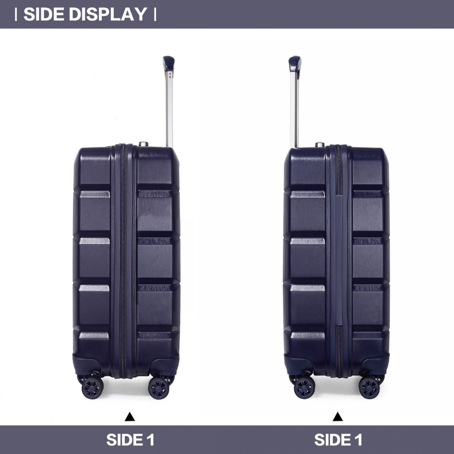 Kono Lightweight Hard Shell ABS Luggage Cabin Suitcase With TSA Lock (K2292L) - Navy
