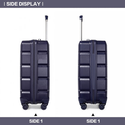 Kono Lightweight Hard Shell ABS Luggage Cabin Suitcase With TSA Lock (K2292L) - Navy