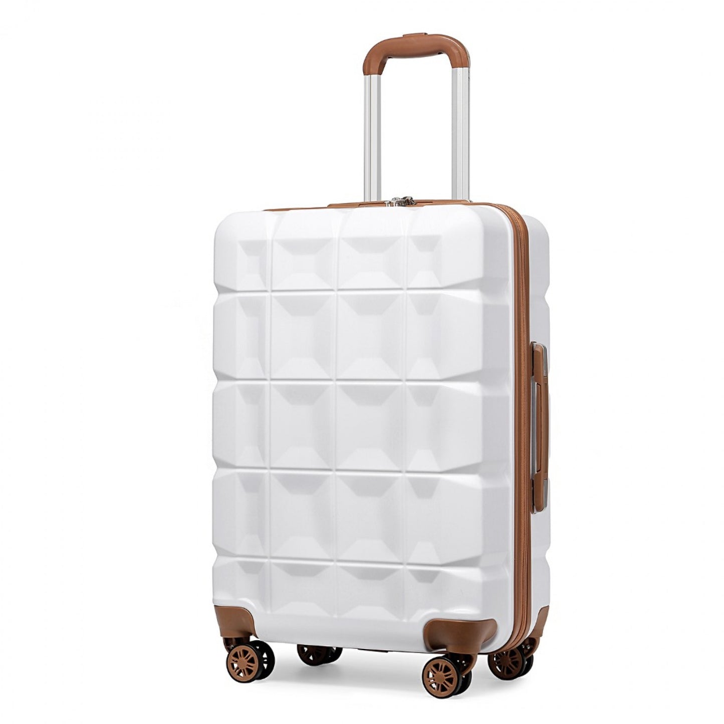 Kono Lightweight Hard Shell ABS Luggage Cabin Suitcase With TSA Lock (K2292L) - White