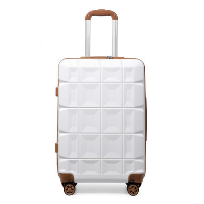 Kono Lightweight Hard Shell ABS Luggage Cabin Suitcase With TSA Lock (K2292L) - White