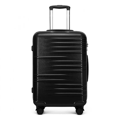 British Traveller Durable Polycarbonate and ABS Hard Shell Suitcase With TSA Lock (K2391L) - Black