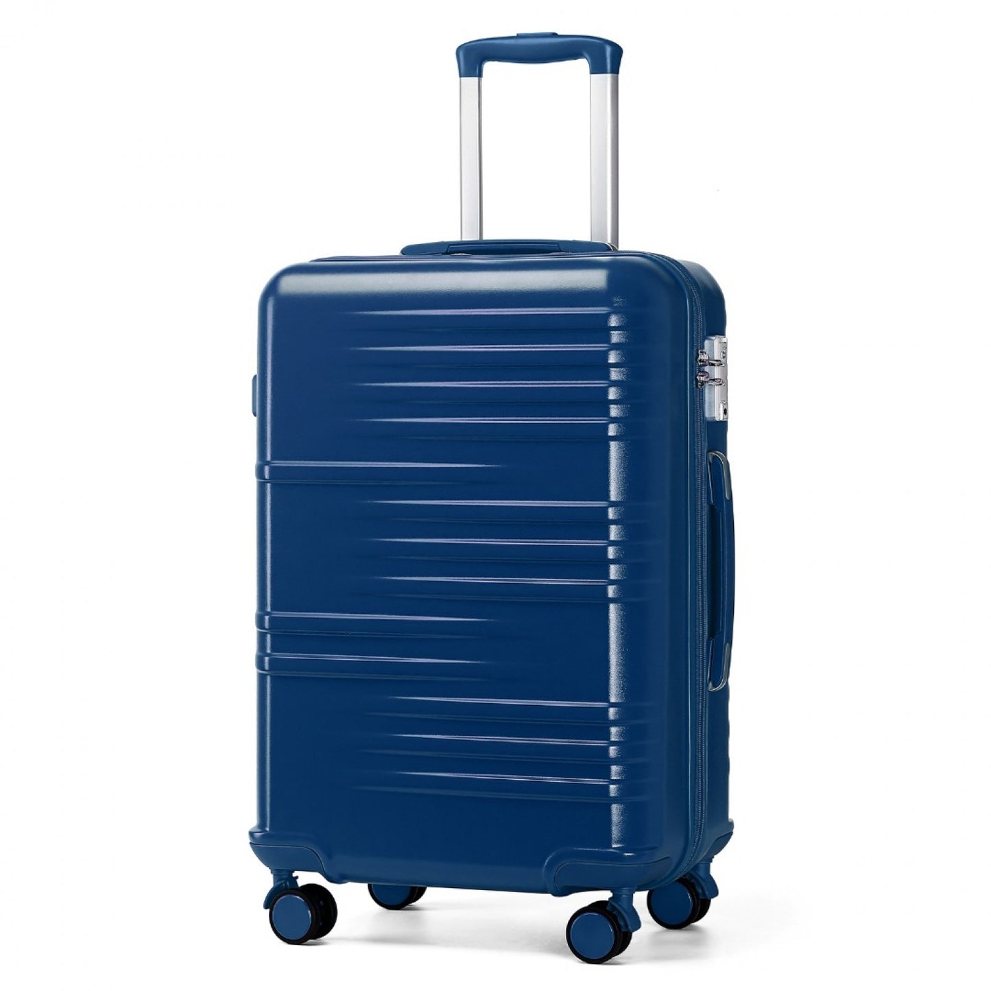 British Traveller Durable Polycarbonate and ABS Hard Shell Suitcase With TSA Lock (K2391L) - Navy