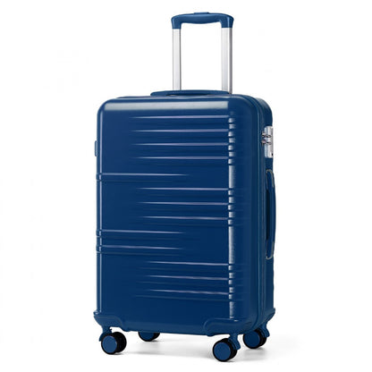 British Traveller Durable Polycarbonate and ABS Hard Shell Suitcase With TSA Lock (K2391L) - Navy