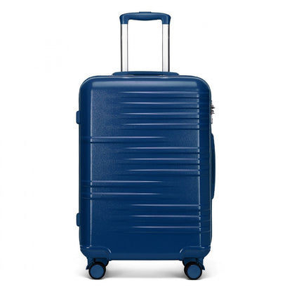 British Traveller Durable Polycarbonate and ABS Hard Shell Suitcase With TSA Lock (K2391L) - Navy