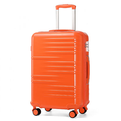 British Traveller Durable Polycarbonate and ABS Hard Shell Suitcase With TSA Lock (K2391L) - Orange