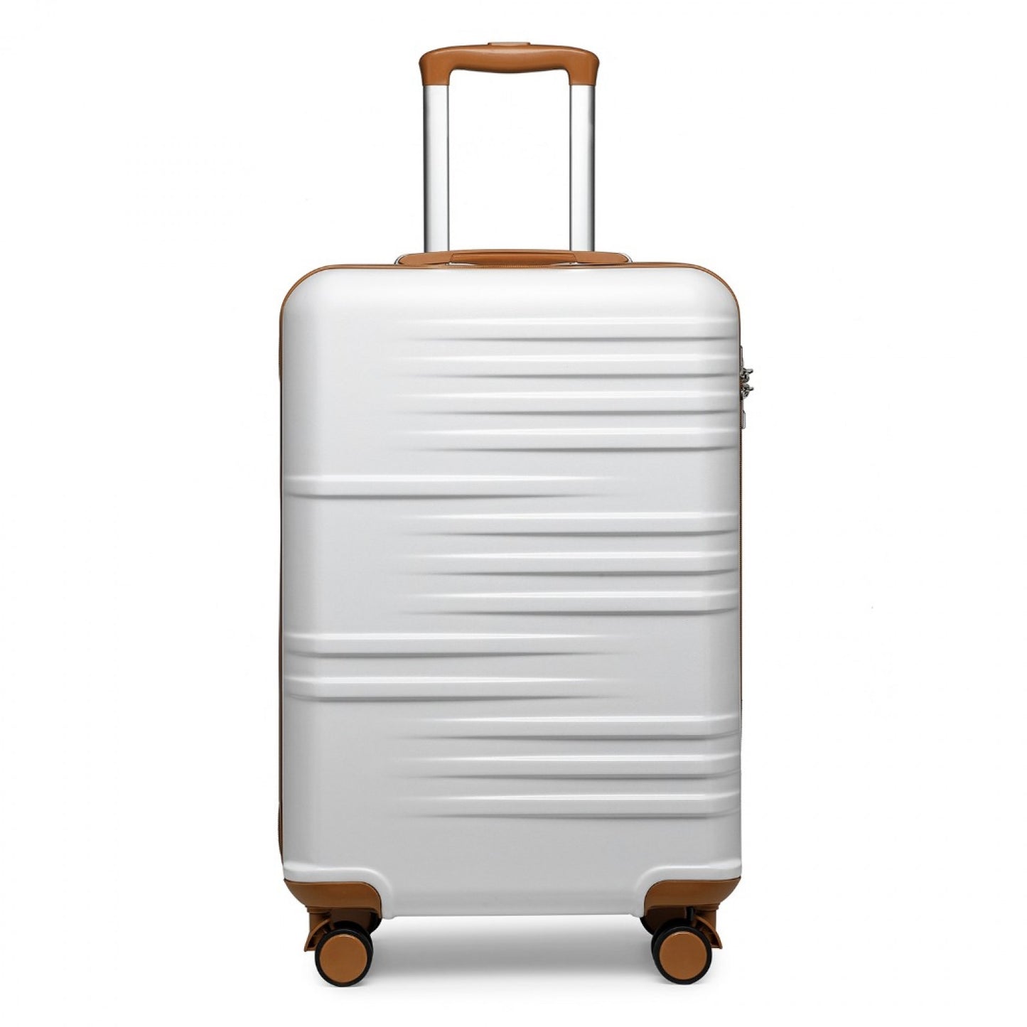 British Traveller Durable Polycarbonate and ABS Hard Shell Suitcase With TSA Lock (K2391L) - White