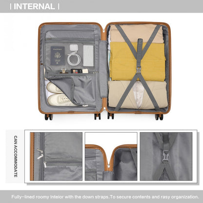 British Traveller Multi-Texture Polypropylene Hard Shell Suitcase With TSA Lock (K2392L) - Black