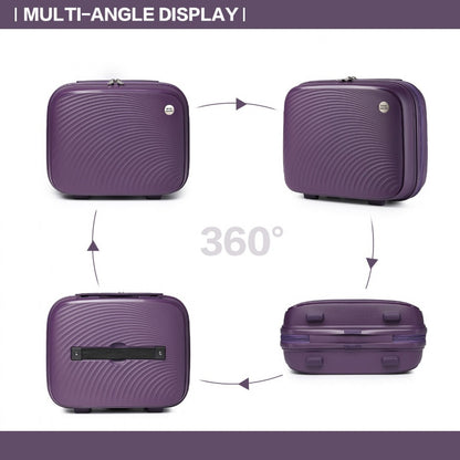 British Traveller 4 Pcs Set Spinner Hard Shell PP Suitcase With TSA Lock And Vanity Case (K2393L) - Purple