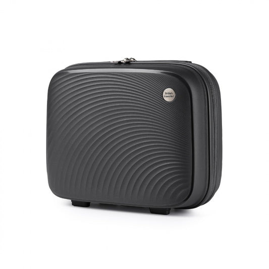 British Traveller Lightweight Polypropylene Vanity Case (K2393L) - Black