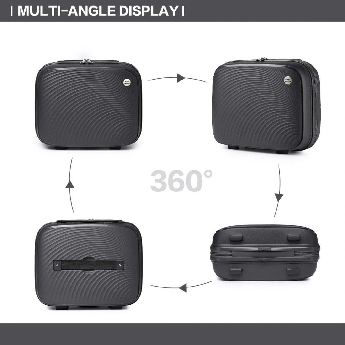 British Traveller Lightweight Polypropylene Vanity Case (K2393L) - Black