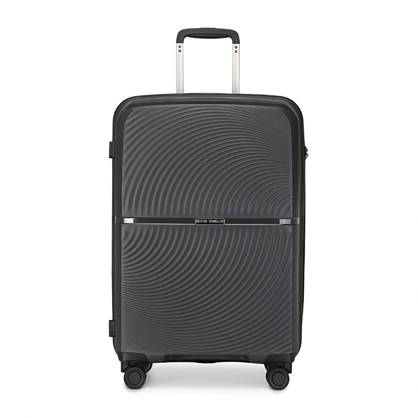 British Traveller Spinner Hard Shell PP Suitcase With TSA Lock (K2393L) - Black
