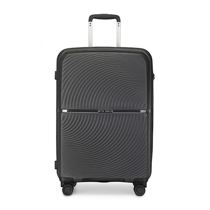 British Traveller Spinner Hard Shell PP Suitcase With TSA Lock (K2393L) - Black