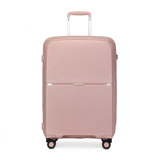 British Traveller Spinner Hard Shell PP Suitcase With TSA Lock (K2393L) - Nude