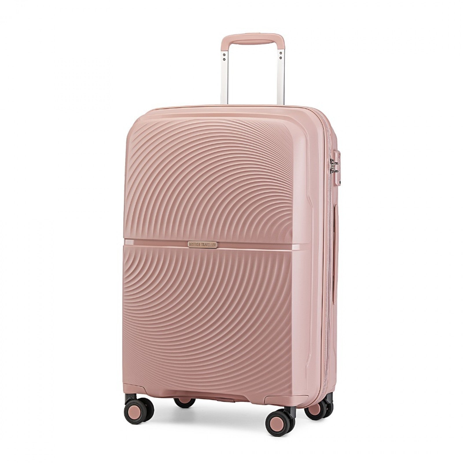 British Traveller Spinner Hard Shell PP Suitcase With TSA Lock (K2393L) - Nude
