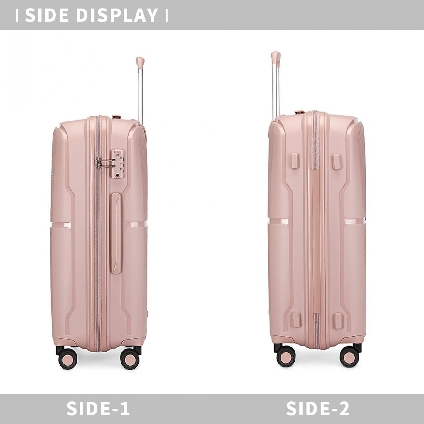 British Traveller Spinner Hard Shell PP Suitcase With TSA Lock (K2393L) - Nude