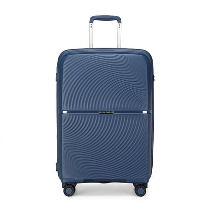 British Traveller Spinner Hard Shell PP Suitcase With TSA Lock (K2393L) - Navy