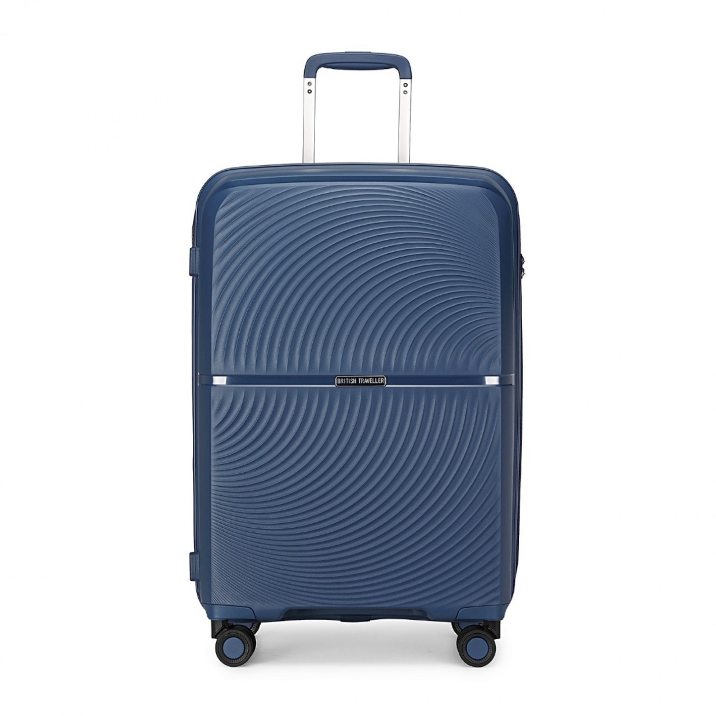 British Traveller 3 Pcs Set Spinner Hard Shell PP Suitcase With TSA Lock (K2393L) - Navy