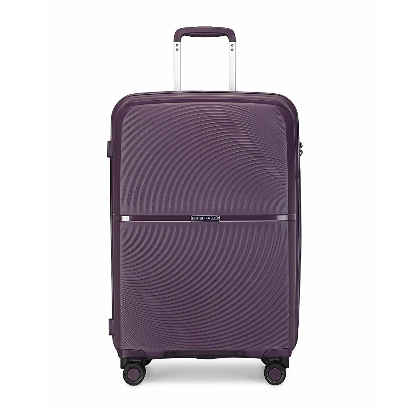 British Traveller Spinner Hard Shell PP Suitcase With TSA Lock (K2393L) - Purple