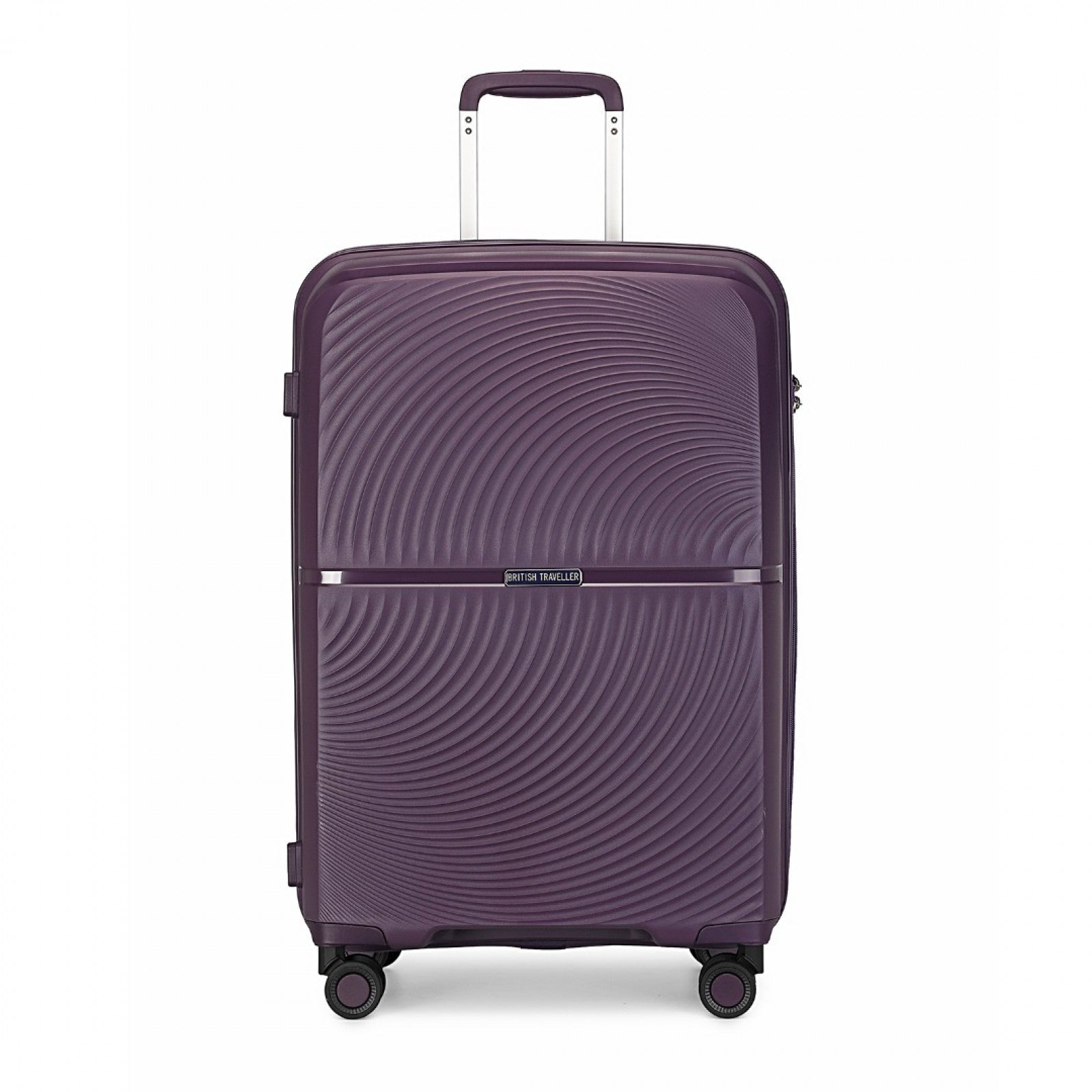 British Traveller Spinner Hard Shell PP Suitcase With TSA Lock (K2393L) - Purple