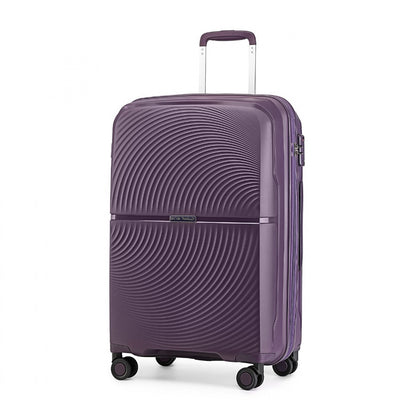 British Traveller Spinner Hard Shell PP Suitcase With TSA Lock (K2393L) - Purple