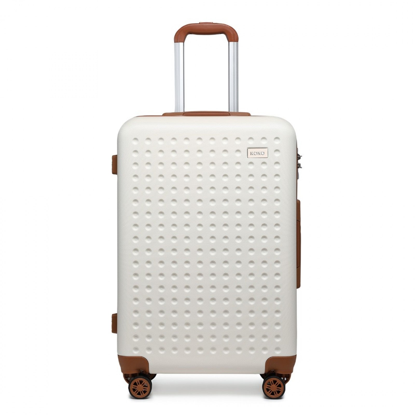 Kono Flexible Hard Shell ABS Suitcase With TSA Lock (K2394L) - Cream