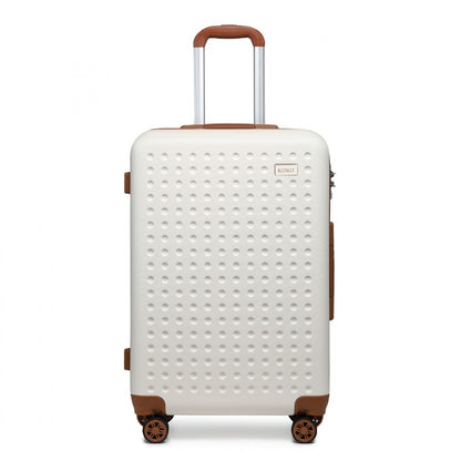 Kono Flexible Hard Shell ABS Suitcase With TSA Lock (K2394L) - Cream