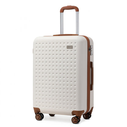 Kono Flexible Hard Shell ABS Suitcase With TSA Lock (K2394L) - Cream