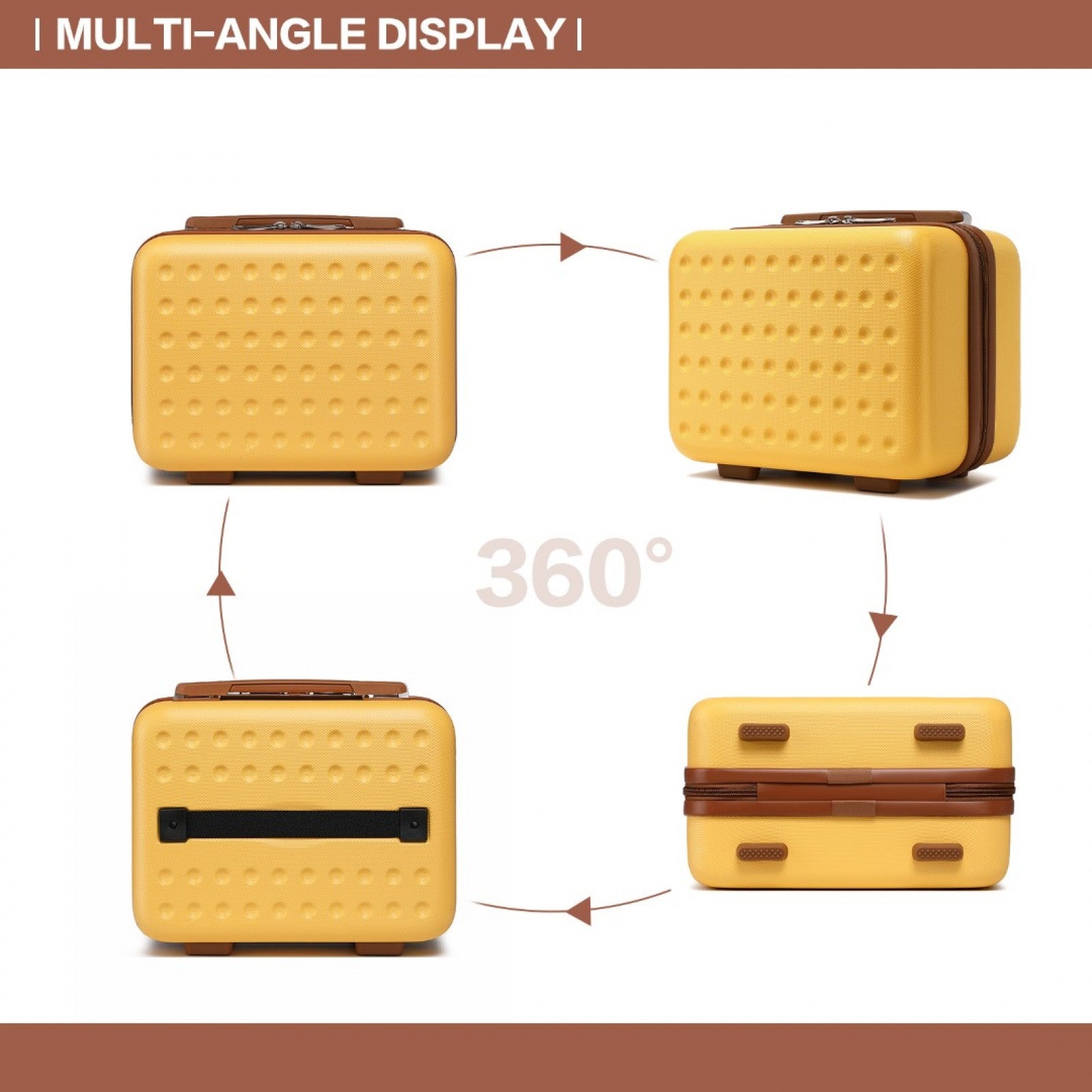 Kono Special Hard Shell ABS Vanity Case (K2394L) - Yellow