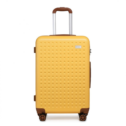 Kono Flexible Hard Shell ABS Suitcase With TSA Lock (K2394L) - Yellow