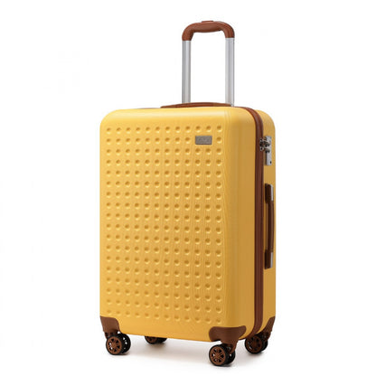 Kono Flexible Hard Shell ABS Suitcase With TSA Lock (K2394L) - Yellow