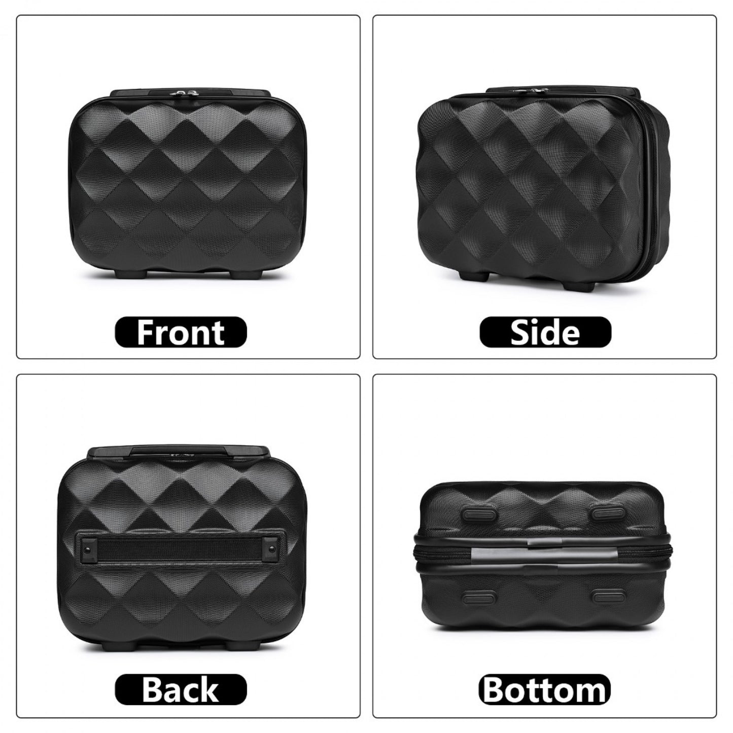 British Traveller Ultralight ABS And Polycarbonate Vanity Case (K2395L) - Black