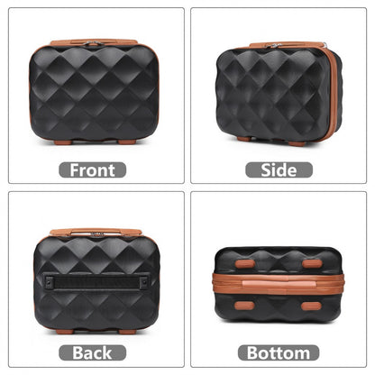 British Traveller Ultralight ABS And Polycarbonate Vanity Case (K2395L) - Black & Brown