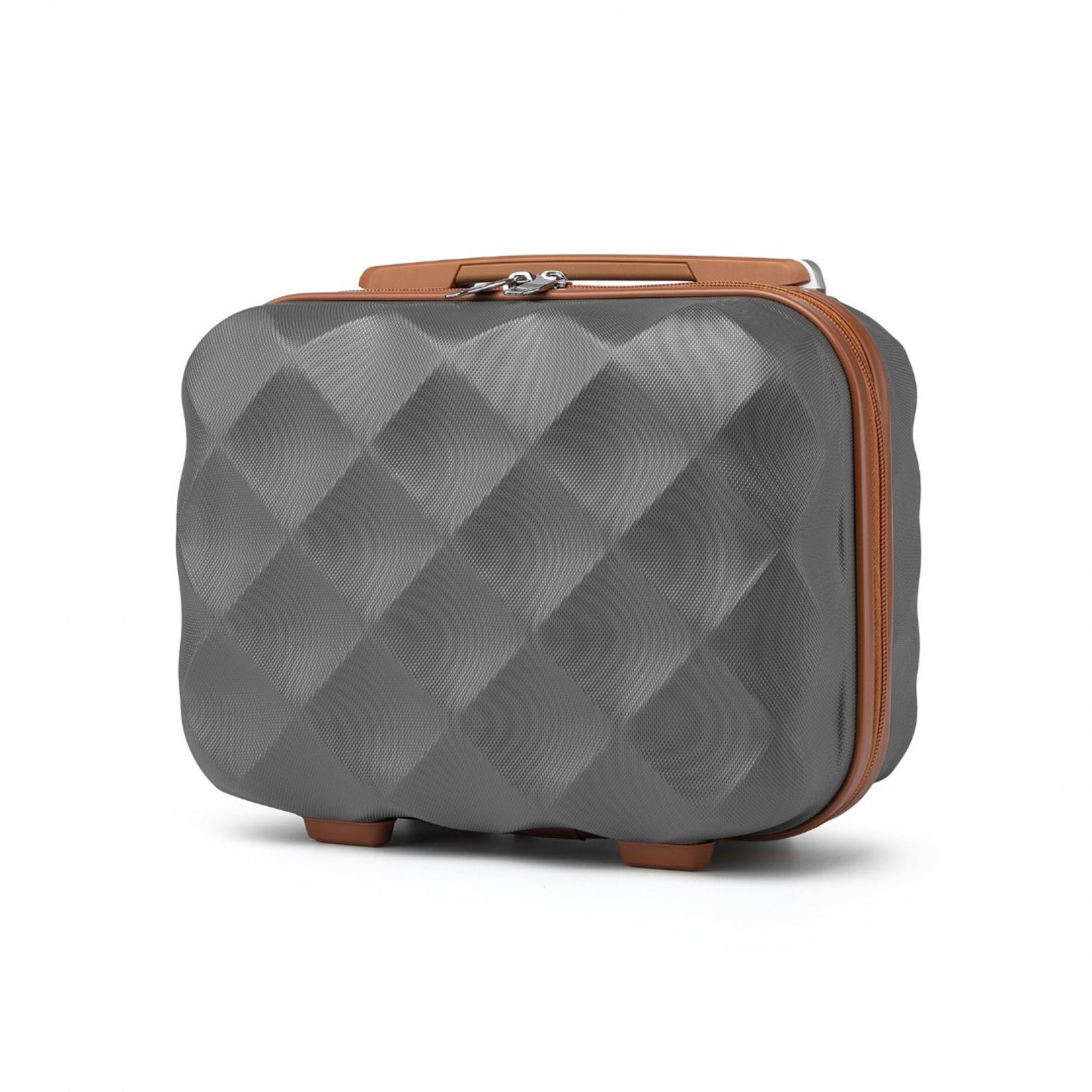 British Traveller Ultralight ABS And Polycarbonate Vanity Case (K2395L) - Grey & Brown
