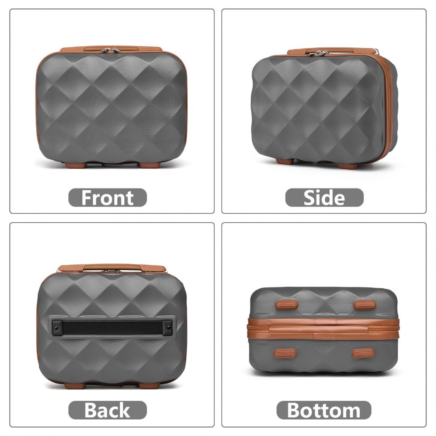 British Traveller Ultralight ABS And Polycarbonate Vanity Case (K2395L) - Grey & Brown