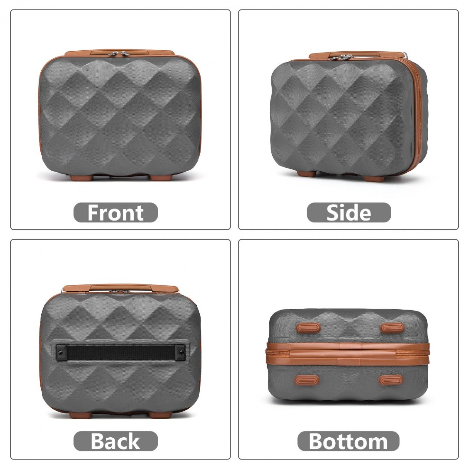 British Traveller Ultralight ABS And Polycarbonate Vanity Case (K2395L) - Grey & Brown