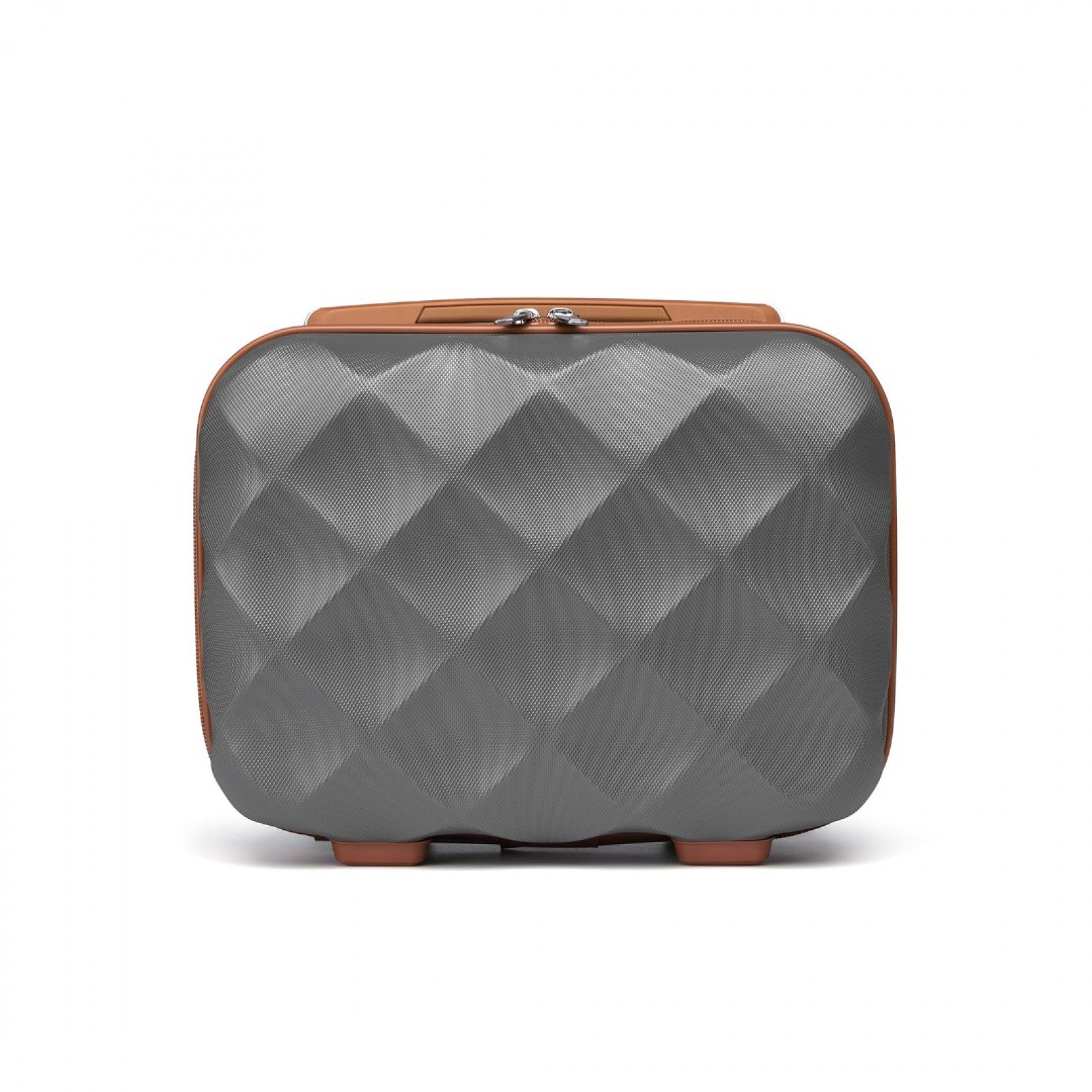 British Traveller Ultralight ABS And Polycarbonate Vanity Case (K2395L) - Grey & Brown