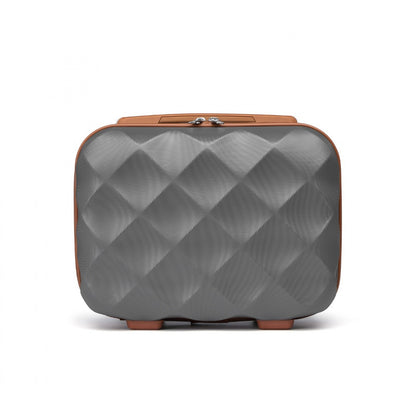 British Traveller Ultralight ABS And Polycarbonate Vanity Case (K2395L) - Grey & Brown