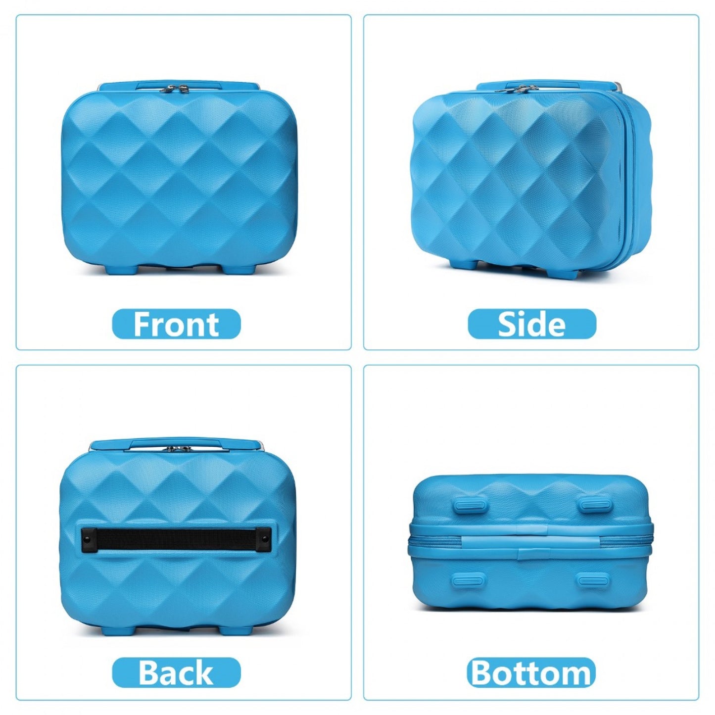 British Traveller Ultralight ABS And Polycarbonate Vanity Case (K2395L) - Blue