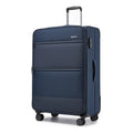 British Traveller 28″ Sleek Tough Soft-Shell Suitcase with Silent TPE Spinners, TSA Lock & Expandable Capacity – Navy