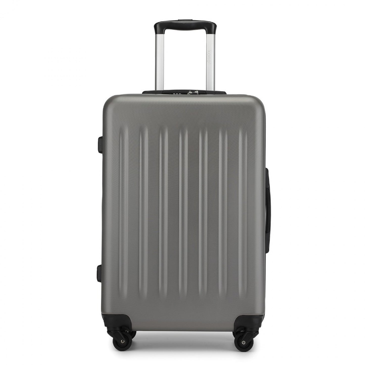 Kono Durable Lightweight ABS+PC Vertical Textured Suitcase with Secure 3-Digit Lock (KSK2477) - Grey