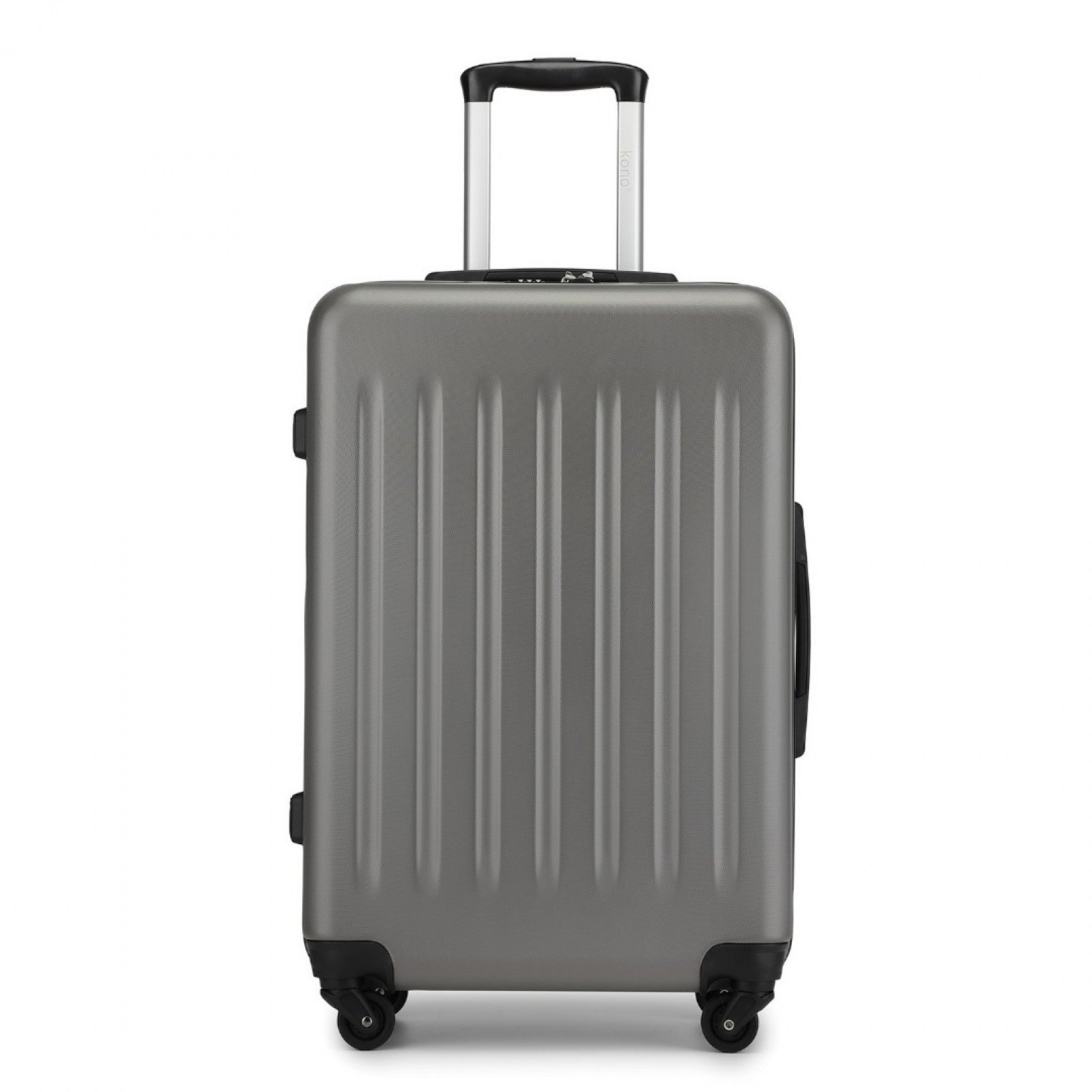 Kono Durable Lightweight ABS+PC Vertical Textured Suitcase with Secure 3-Digit Lock (KSK2477) - Grey