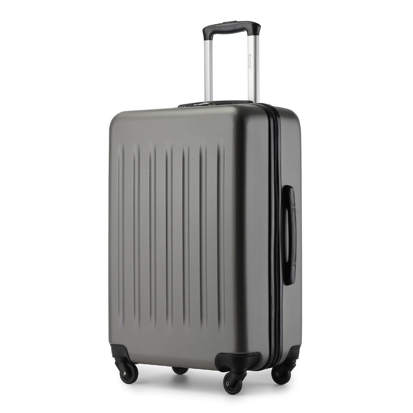 Kono Durable Lightweight ABS+PC Vertical Textured Suitcase with Secure 3-Digit Lock (KSK2477) - Grey
