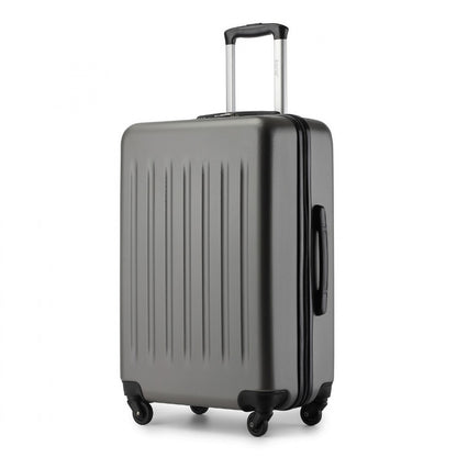 Kono Durable Lightweight ABS+PC Vertical Textured Suitcase with Secure 3-Digit Lock (KSK2477) - Grey